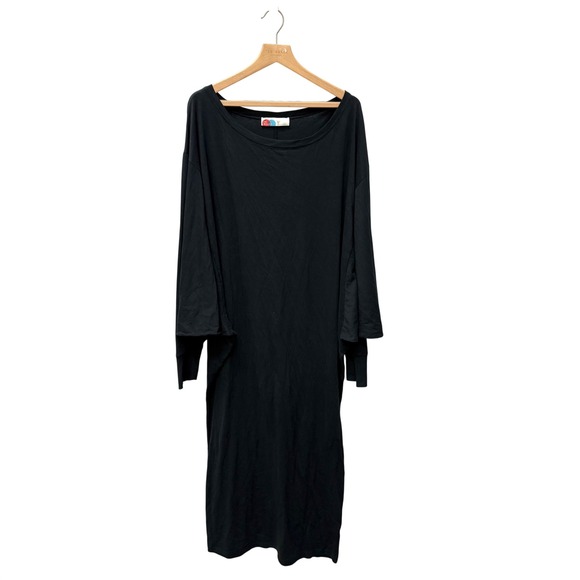 Free People Beach Black Dolman Sleeve Maxi Dress OB1015694 Womens XL Cotton - Picture 3 of 8